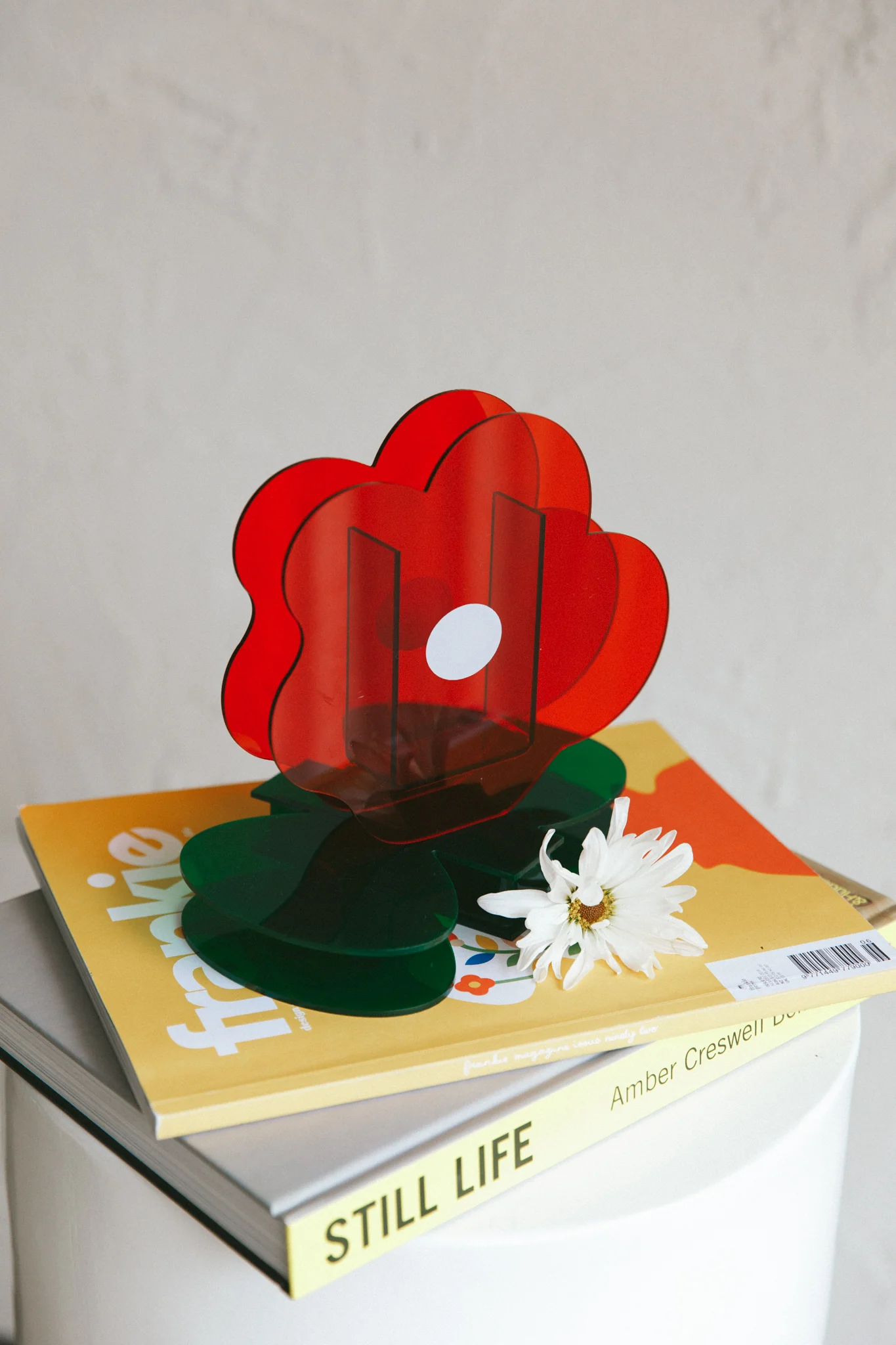 Zephyr Eco-friendly Acrylic Vase Red - Image 3