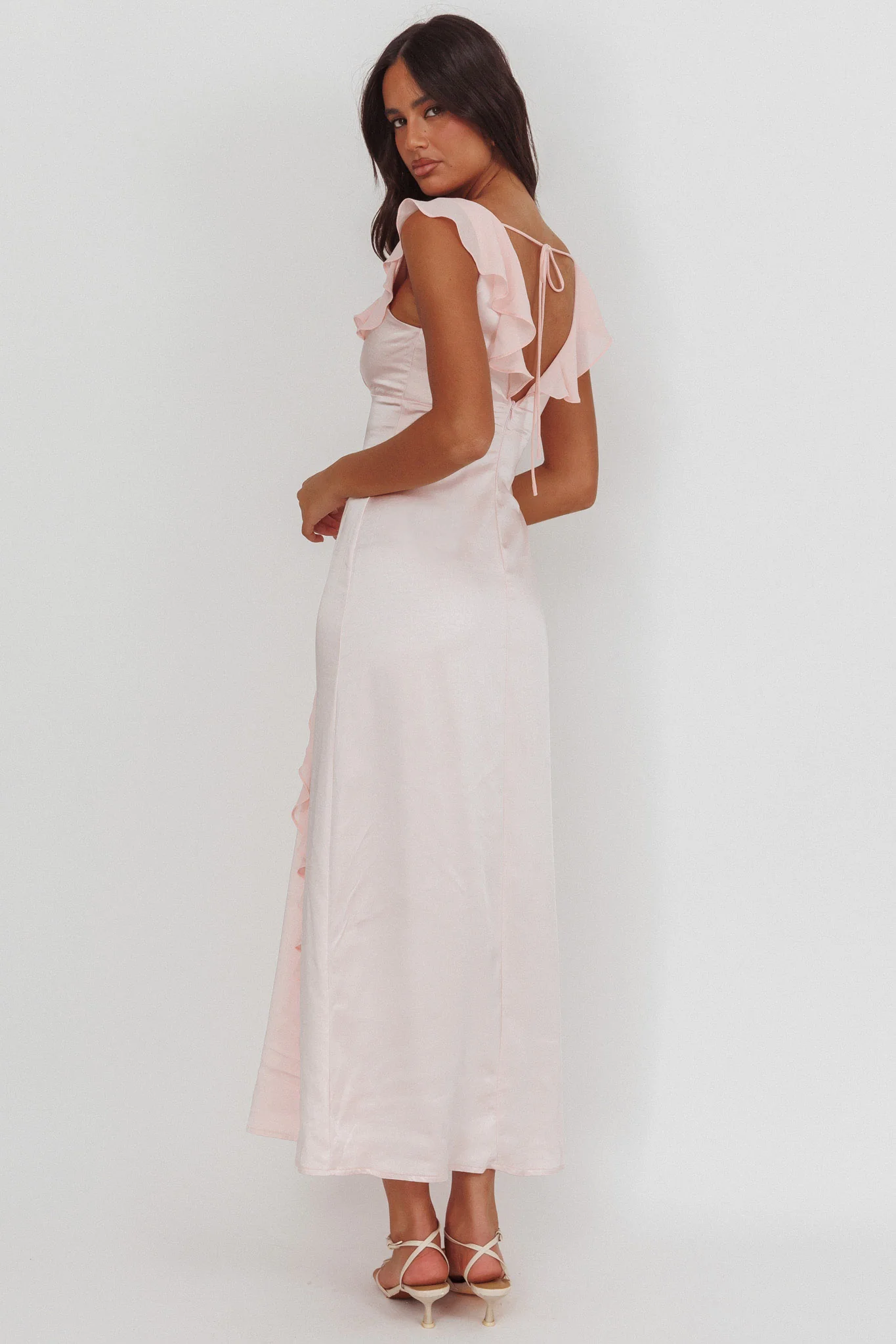 Zerai Ruffle Trimmed Maxi Dress Pink - Image 2