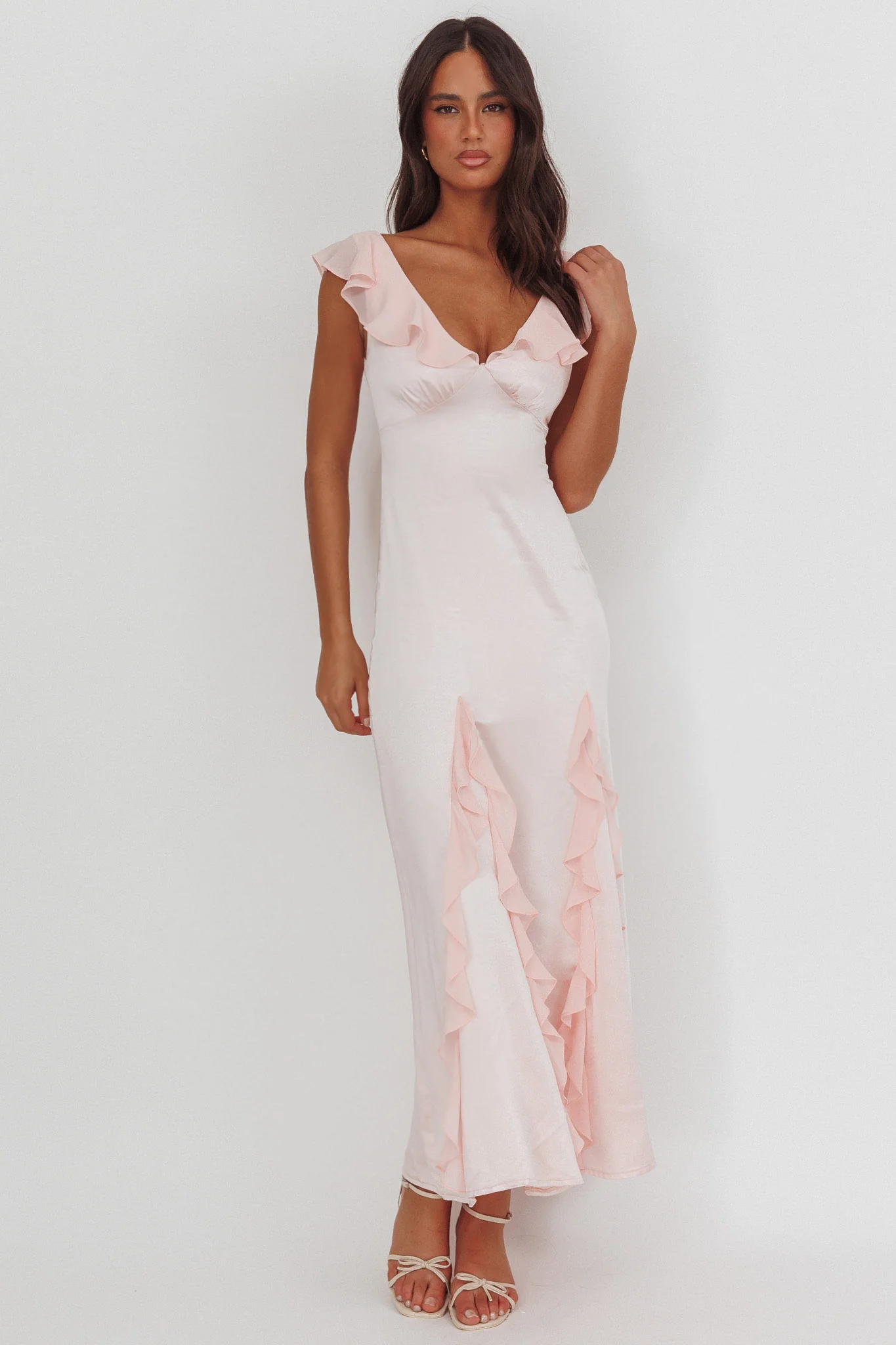 Zerai Ruffle Trimmed Maxi Dress Pink - Image 5