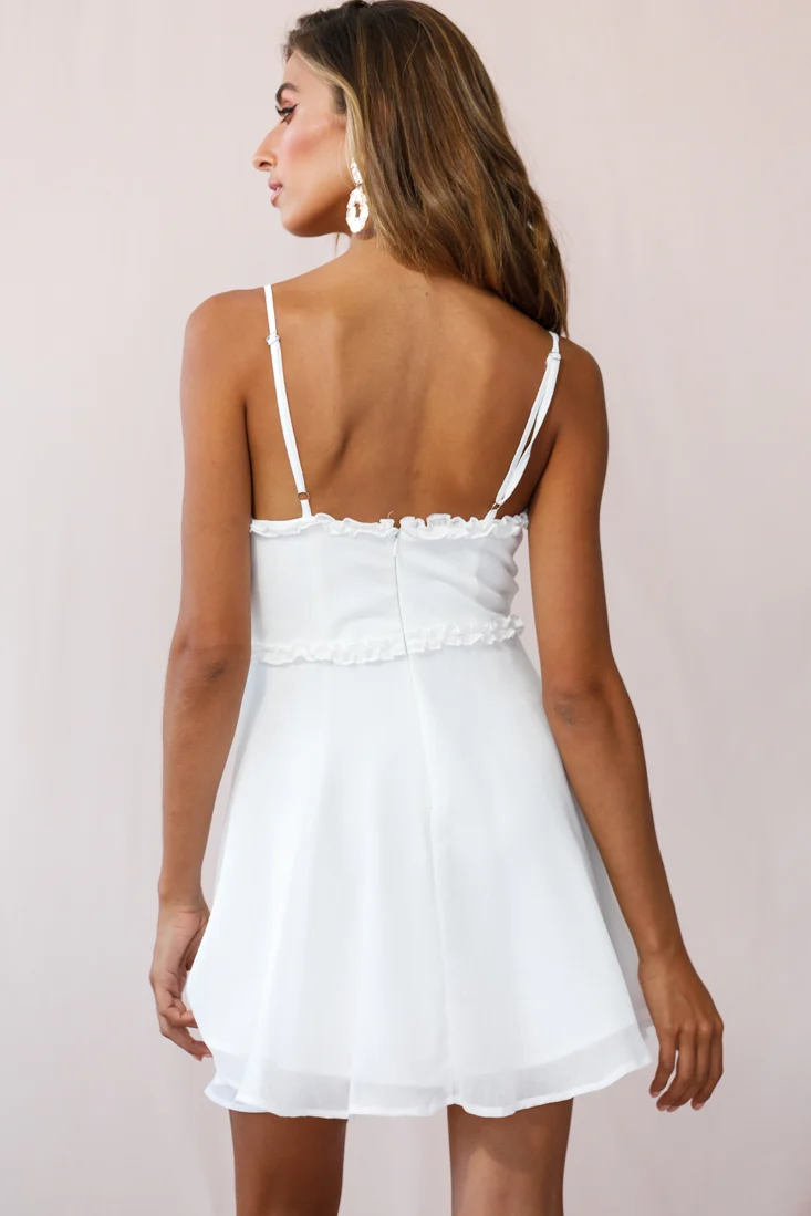 Zeta Bust Tie A-Line Dress White - Image 3