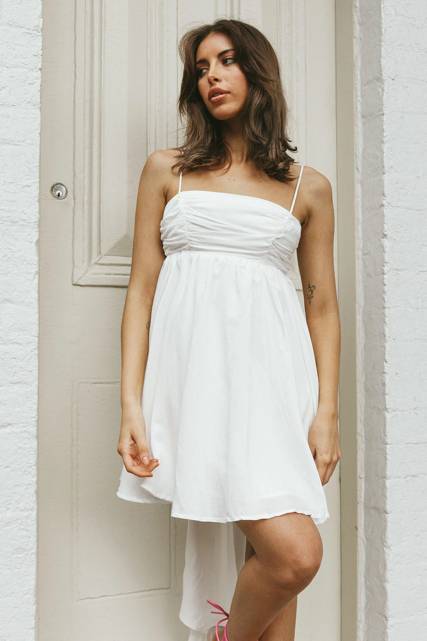 Zhen Bow Tie Back Mini Dress White - Image 5