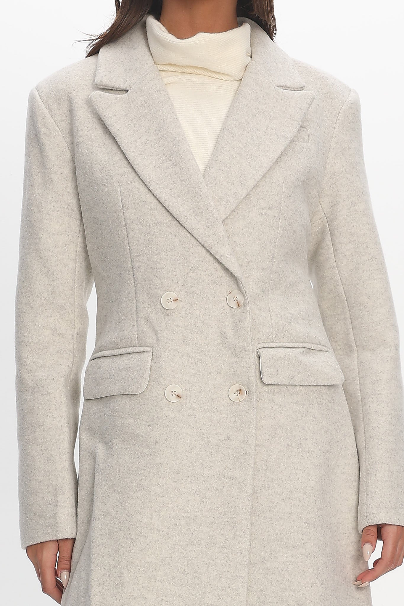 Zoyah Longline Trench Coat Oat - Image 4