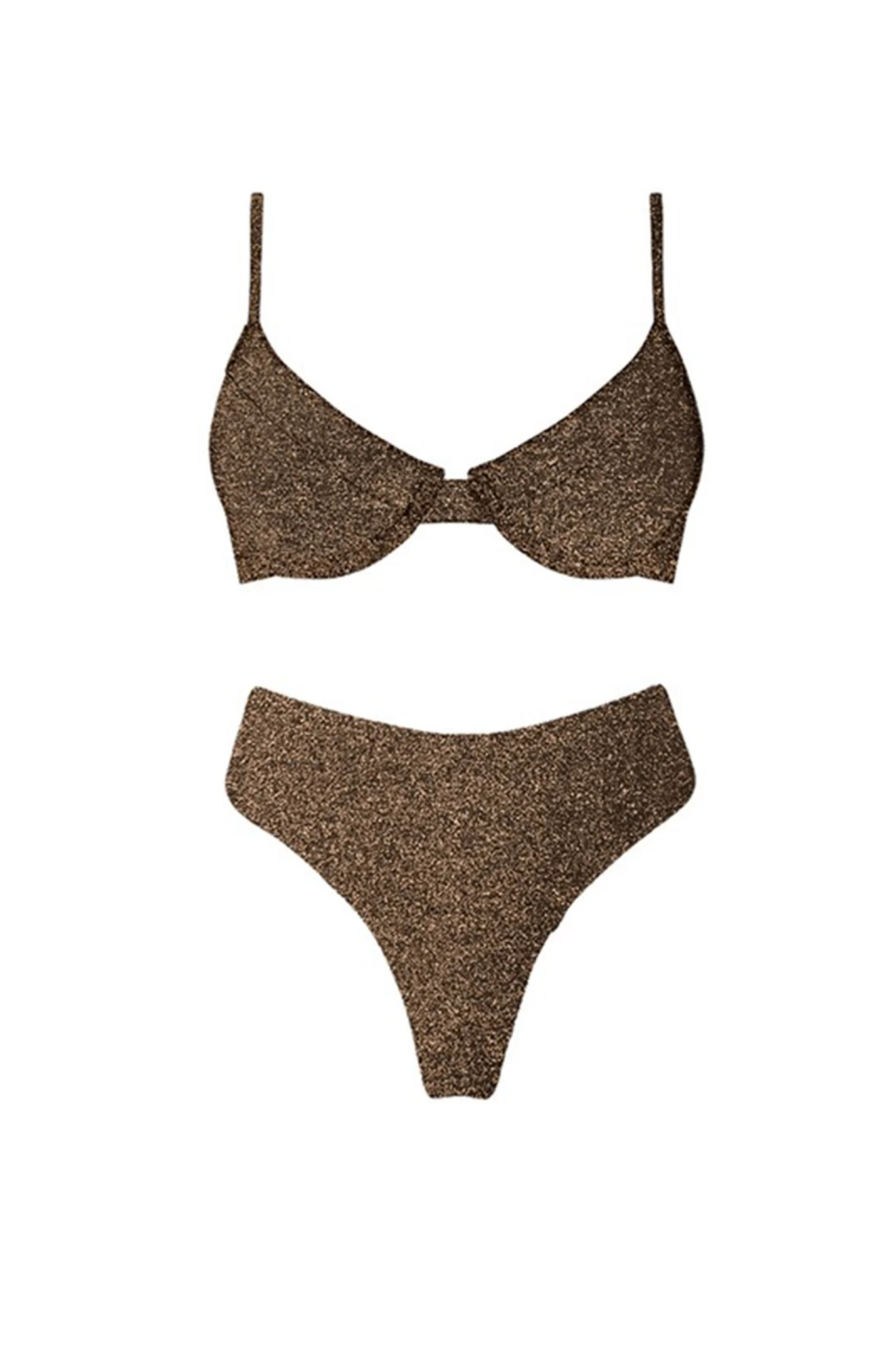 Zuma High Waist Bikini Bottom Brown - Image 5